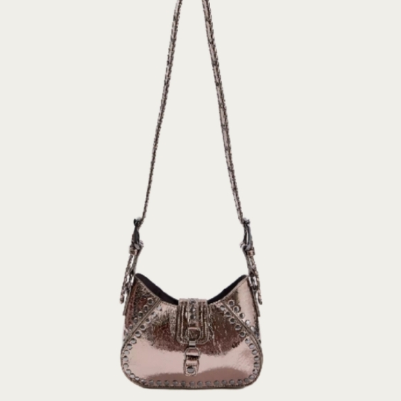 Silence + Noise Brown Shoulder Bag with Metallic Finish - Picture 2 of 15